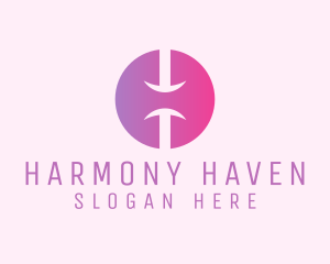 Pink Gradient Letter H  logo design