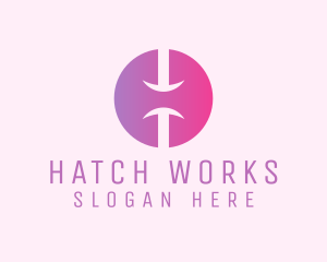 Pink Gradient Letter H  logo design