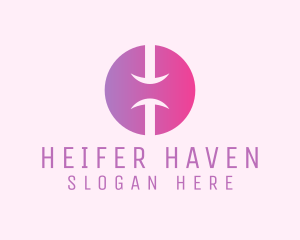 Pink Gradient Letter H  logo design