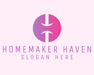 Pink Gradient Letter H  logo design