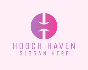 Pink Gradient Letter H  logo design