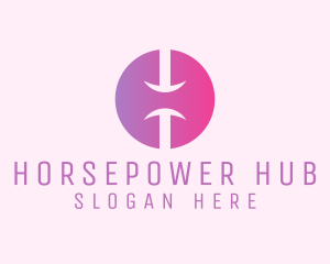 Pink Gradient Letter H  logo design