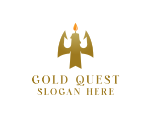 Gold Trident Candle logo design