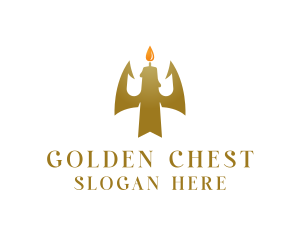 Gold Trident Candle logo design