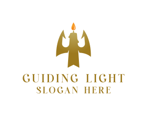 Gold Trident Candle logo design