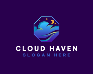 Cloud Moon Night logo design