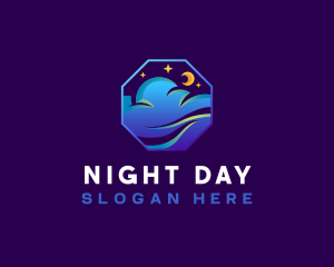 Cloud Moon Night logo design