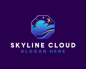 Cloud Moon Night logo design