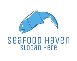 Blue Seafood Fish logo design