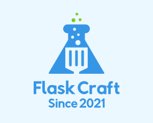 Lab Flask Spatula logo design