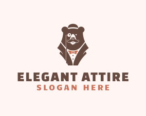 Gentleman Bear Suit logo design