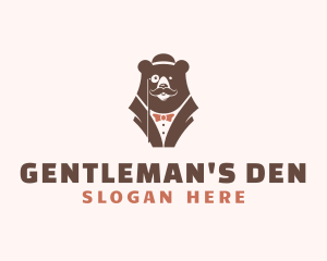 Gentleman Bear Suit logo design