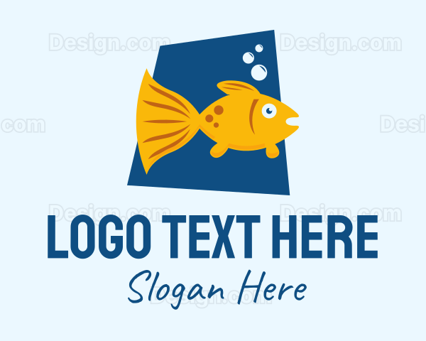 Cute Pet Goldfish Logo