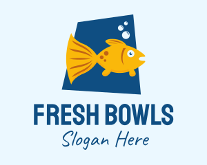 Cute Pet Goldfish  logo design