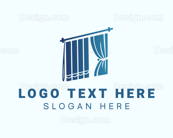 Blue Home Decor Curtain Logo