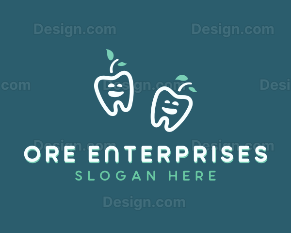 Tooth Apple Smile Logo