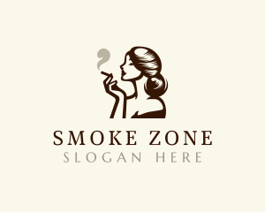 Erotic Woman Smoker logo design