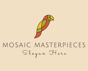 Stained Glass Parrot Bird logo design