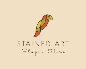 Stained Glass Parrot Bird logo design