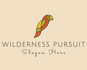 Stained Glass Parrot Bird logo design