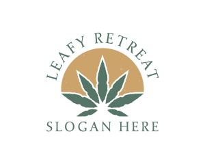 Herbal Marijuana Leaf logo design