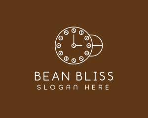 Coffee Bean Clock logo design