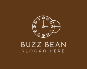 Coffee Bean Clock logo design