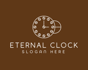 Coffee Bean Clock logo design