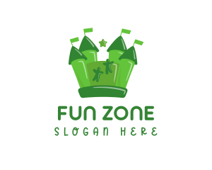 Inflatable Bounce Castle Playground logo design