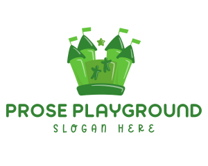 Inflatable Bounce Castle Playground logo design