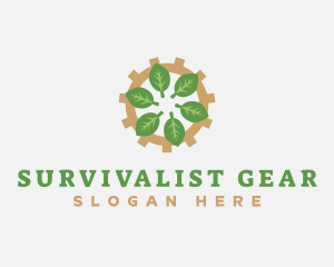 Industrial Gear Leaf logo design