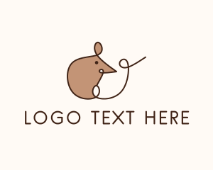 Cute Rat Animal logo