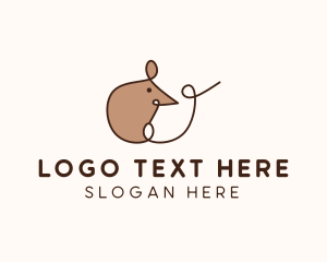 Cute Rat Animal logo