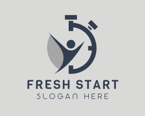 Stopwatch Fitness Trainer logo design