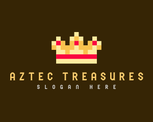 Pixelated Royal Crown logo design