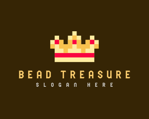 Pixelated Royal Crown logo design