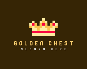 Pixelated Royal Crown logo design