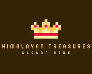 Pixelated Royal Crown logo design