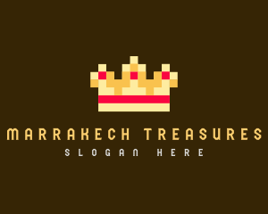 Pixelated Royal Crown logo design