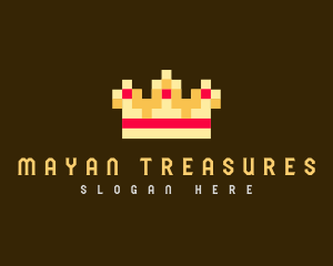 Pixelated Royal Crown logo design