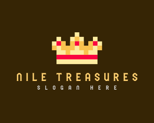 Pixelated Royal Crown logo design