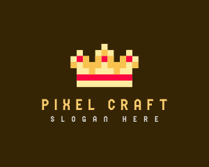 Pixelated Royal Crown logo design