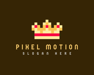 Pixelated Royal Crown logo design