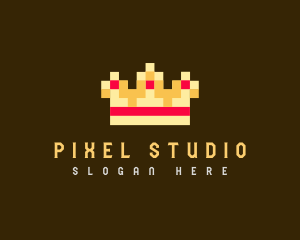 Pixelated Royal Crown logo design