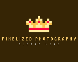 Pixelated Royal Crown logo design