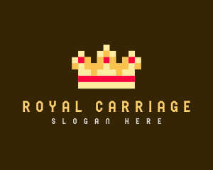 Pixelated Royal Crown logo design