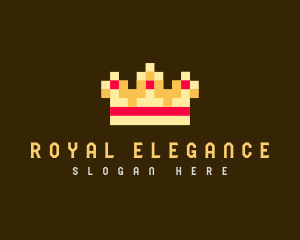 Pixelated Royal Crown logo design