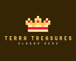 Pixelated Royal Crown logo design