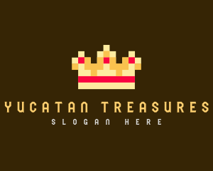 Pixelated Royal Crown logo design