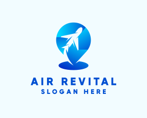 Air Transport Location Pin logo design